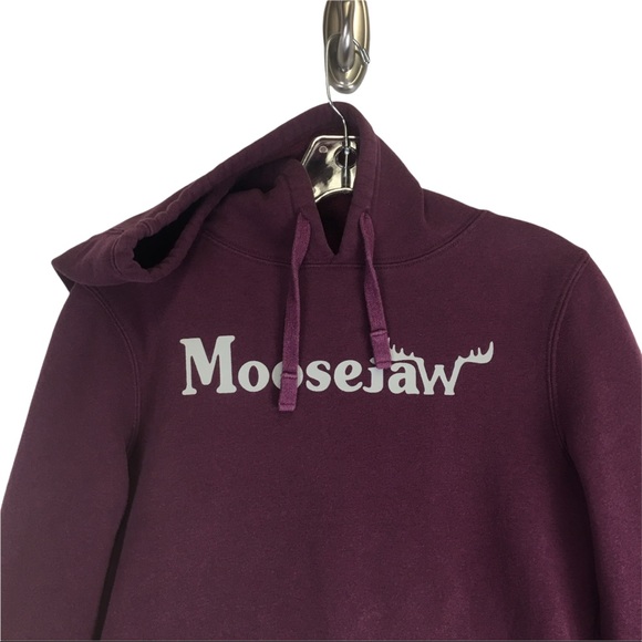 Women Moosejaw Long Sleeve Hoody Burgundy Top and Cream Logo Size: Small - Picture 2 of 10